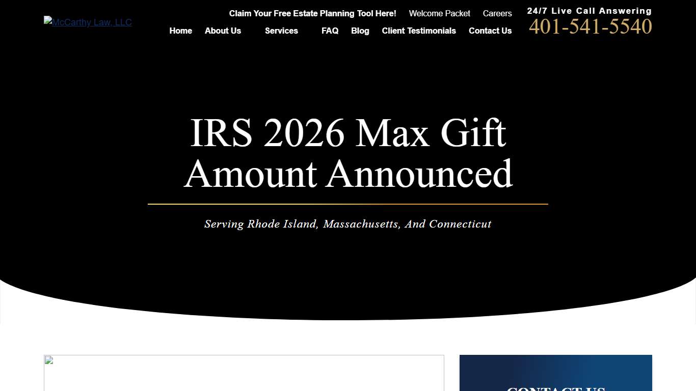 IRS 2026 Max Gift Amount Announced - McCarthy Law, LLC